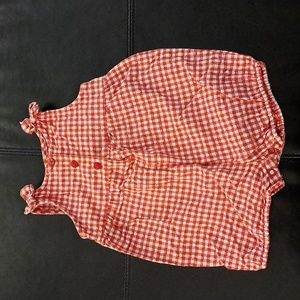 Vintage Old Navy 3-6 month Sleeveless Red Gingham Romper